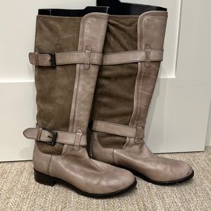 Cole Haan knee high Taupe Beige Riding Boot. Size 8.5